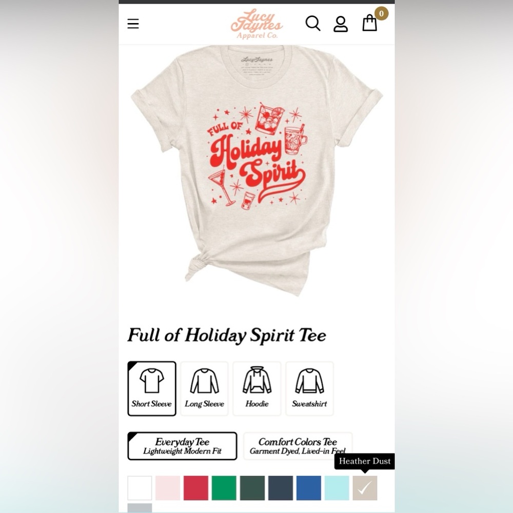 Lucy Jaynes Graphic Tee “holiday spirit”